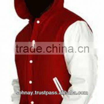 Hooded Varsity Jacket / Hooded Letterman Jacket / Hooded Baseball Jacket