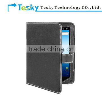 Black color book style pu leather case for nextbook P8 ereader ebook