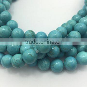 2.0mm Large Hole Hot Selling Round Blue Turqoise Gemstone Loose Beads Approximate 15.5 Inch