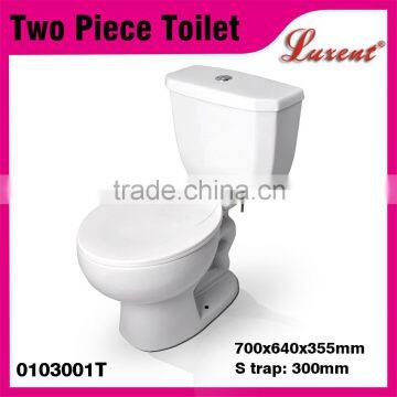 New Design Ceramic Sanitary Ware Two Piece Toilet Set White Top Dual Flush