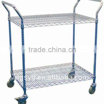 Chrome 2 Shelves ESD Trolley