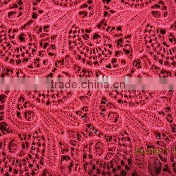 2015 Latest Red African Lace Fabric for Wedding Dress photo-2