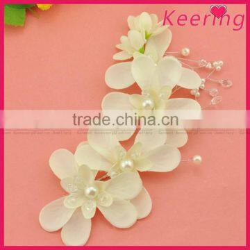 White beads flower bridal hair decoration accessories for women WHD-009