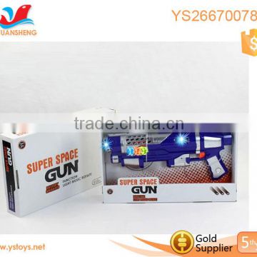 Plastic electric B/O toy super gun musical flash toy gun for children