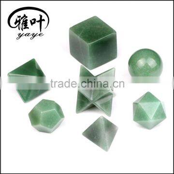 Green Aventurine Platonic Solids Healing Sacred Geometry Set