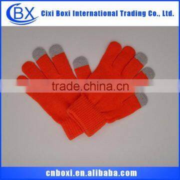 China wholesale durable magic orange/red/custom screen touch glove