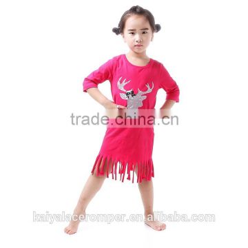 wholesale softtextile frock design for baby girl long sleeve baby dress for fall/spring kids clothes girls dress knit