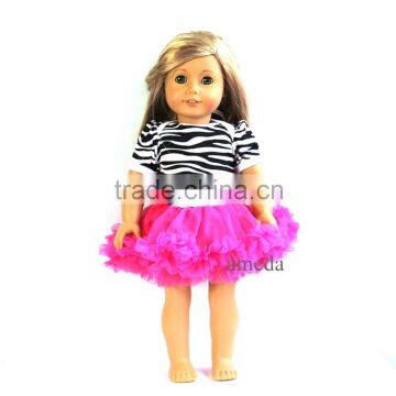 18" American Girl Doll Black Zebra Hot Pink Tutu Party Dress Clothes Outfit