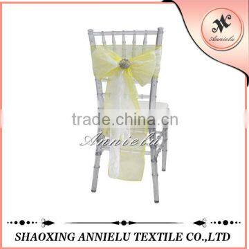 Wholesale wedding organza and lace chair sashes buckle