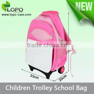 2016 Sublimaion printing blank popular facny trolley school bag for kids