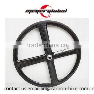 MeyerGlobal 700C 12k Finish 46mm Clincher 700C Carbon Road 4 Spoke 700c Bike Wheel 23mm Width MeyerGlobal Be Customized Decal