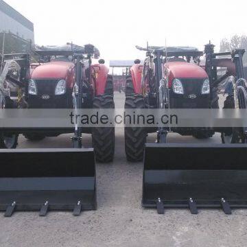 70 hp 4WD Farm Tractor With Implements:front End Loader,backhoe,log Trailer With Crane,dozer Blade