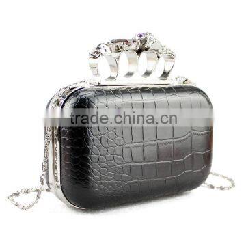 Handcee Purple RHINESTONE Ring Ladies Evening Clutch Bag With Skull photo-2