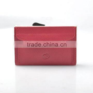 Italy leather ecurity rfid card for wallet red