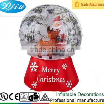 6 ft Tall Airblown Inflatable Photorealistic Snow Globe with Santa and Reindeer