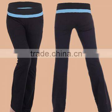 2016 ladies nylon with spandex high quality black yoga pants