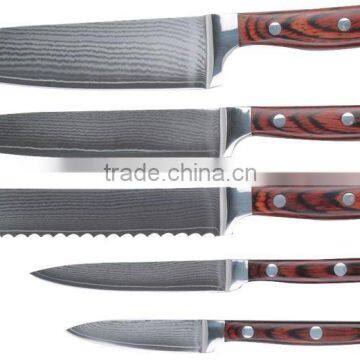 set of 5 pc kitchen knife Damascus knives