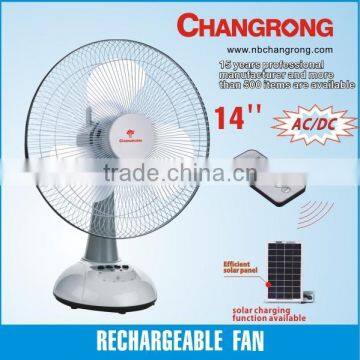 14'' rechargeable emergency table fan with LED light AC/DC fan