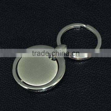 HOT!!!promtional rotatable round metal keychain/fashion keyring