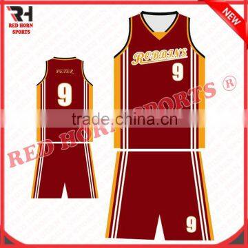 Red Horn Basketball Anti-Bacterial Uniform, Custom Designs and Logos Are Accepted