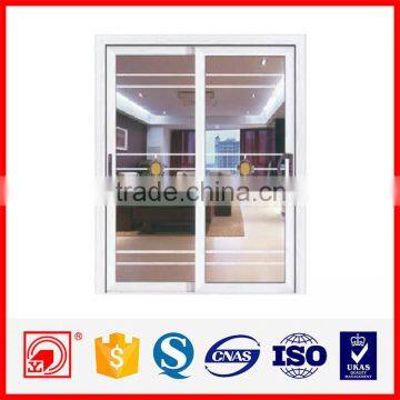 glass sliding door with aluminum profile edge