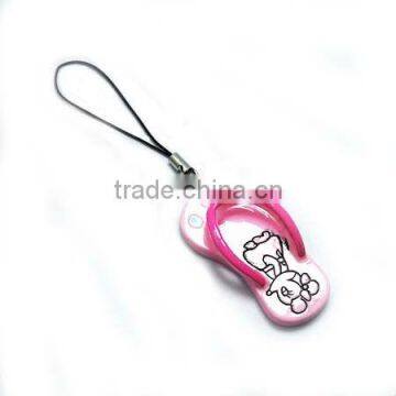 Flip-flops shape phone ornament nice mobile phone strap pendant