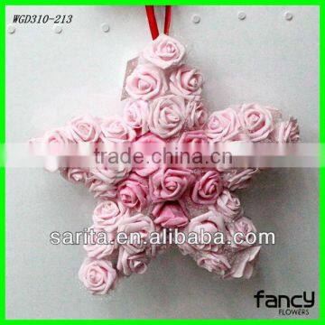 Hanging decorative artificial foam flowers