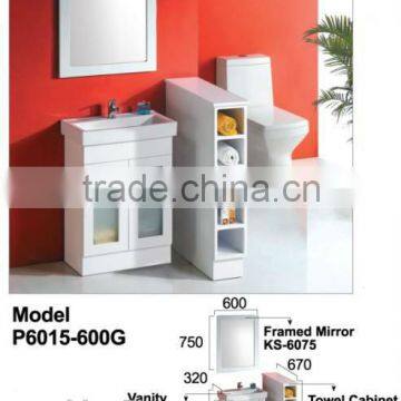 Multi Functional Hpl Compact Board Bathroom Vanity Double Doors Base Cabinet