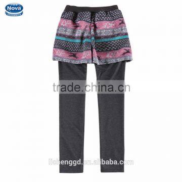 (G4579) NOVA 2015 new fashion design inner woolen warm children trousers divided skirt baby gilrs long pants for wniter