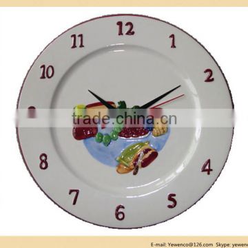 handpanited embossed ceramic clock