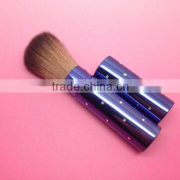 crystal makeup brush,purple powder retractable brush