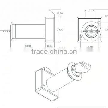 MS40White Brass Key Drawer Cabinet Lock photo-5