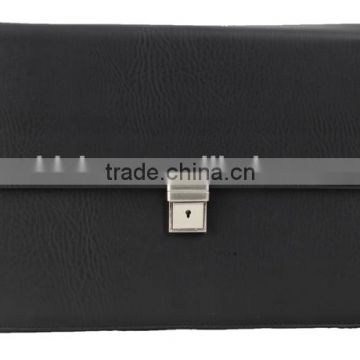 metal closure men leather briefcase/genuine leather briefcase for sale