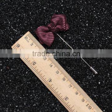 Men's Bow Tie Lapel Pin Handmade Bow Tie Cotton Red and White Boutonniere photo-3