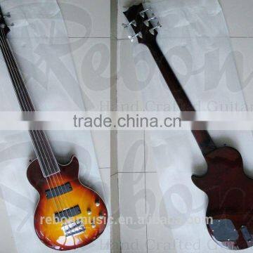 5 string fretless electric bass guitar