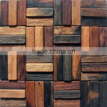 HML6 European Style Wood Mosaic Artwork Wall Tile