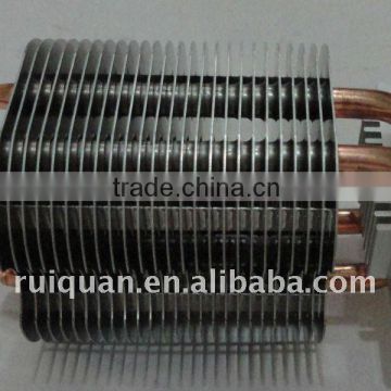 Double heat pipes heat sink finned heat sink