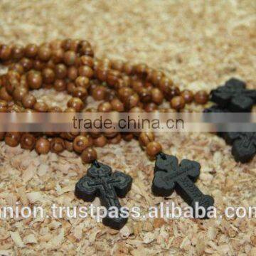 Hand Olive Wood Rosary With Holy Soil Cross