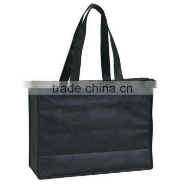 Non-Woven Zippered Tote Bag-Black