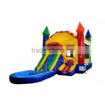 Rainbow Inflatable Bouncy Castle, Commercial Inflatable Jumping Castle with Water Slide