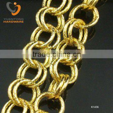 2mm thick gold double o shape chain 15mm