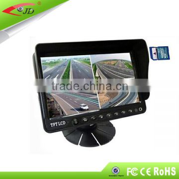 Guangzhou 4 Video Input 7 inch car lcd monitor with DVR