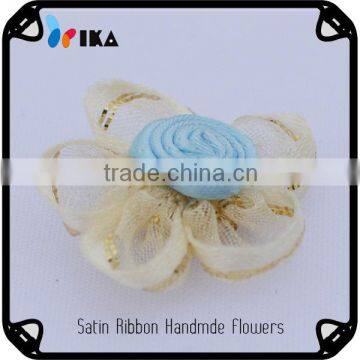 Artificial flowers wholesale,headdress ribbon flowers,Chinese kno handmade supplier