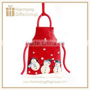 Resin Snowman Christmas Apron Decoration