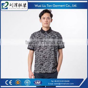 camouflage prin branded collar t-shirts black oem supplier