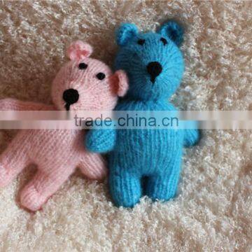 Knitted Teddy Bear Stuffed Toy Photo Props