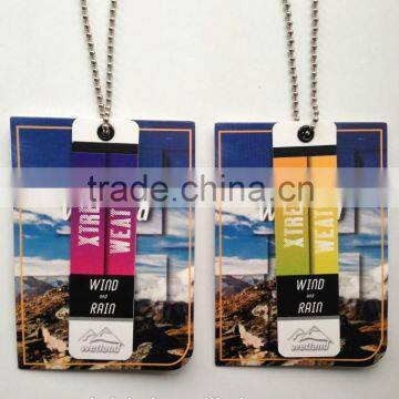 hangtag with 2tags and metal bead chain