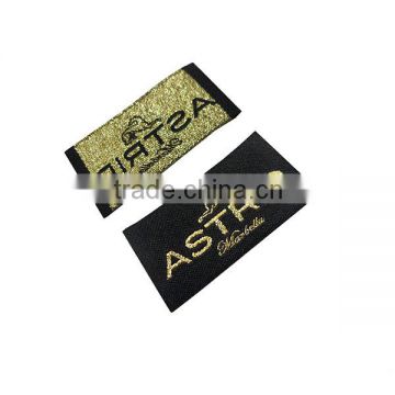 Luxury washable gold yarns brand labels for clothing collar