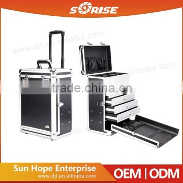 Sunrise Hairdressing Portable Trolley Aluminum Cosmetic Case