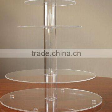 Transparent 5 tier acrylic wedding cake stand for cupcake